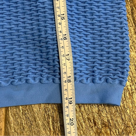 Active Freedom Waffle Stretch Women’s Long Sleeve Blue Nylon Spandex Top Sz L - Picture 8 of 11